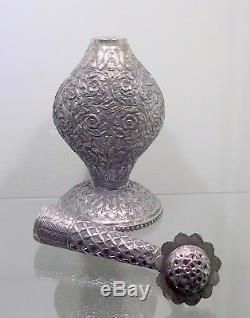 Antique Anglo Indian Solid Silver Rose Water Sprinkler. Kutch, 1890s. 475 Grams