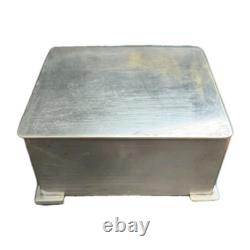 Antique Apollo (4x3x2) Trinket / Jewelry Box Cedar Lined Silver Plate
