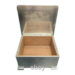 Antique Apollo (4x3x2) Trinket / Jewelry Box Cedar Lined Silver Plate