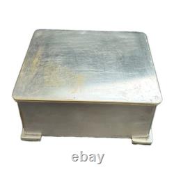 Antique Apollo (4x3x2) Trinket / Jewelry Box Cedar Lined Silver Plate
