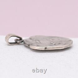 Antique Art Deco French Silver Plated Goddess Athena Signed Becker Charm Pendant