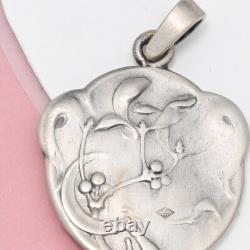 Antique Art Deco French Silver Plated Goddess Athena Signed Becker Charm Pendant