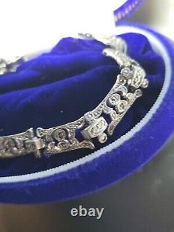 Antique Art Deco Marcasite Book Chain Bracelet