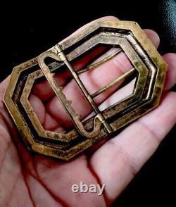 Antique Art Deco Silver And Gold Plated Paste Buckle