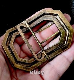 Antique Art Deco Silver And Gold Plated Paste Buckle