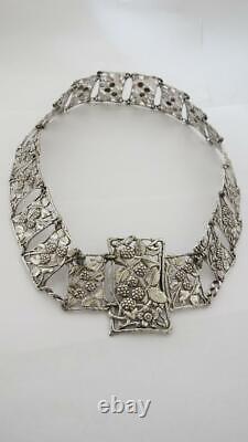 Antique Art Nouveau EPNS Silver Plated Wild Dewberry Foliate Nurses Belt 26