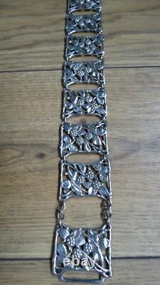 Antique Art Nouveau EPNS Silver Plated Wild Dewberry Foliate Nurses Belt 26