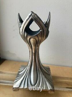 Antique Art Nouveau Secession Jugendstil Silver-plated Pewter Vase/Candle holder