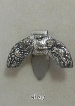 Antique Art Nouveau Silver Plate Chatelaine Clip