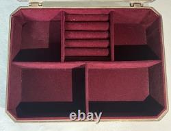 Antique Art Nouveau Silver Plated Jewellery Box -Mirror & Fitted Velvet Interior