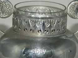 Antique Art Nouveau WMF German Silver Plated Vase glass insert Matching pair