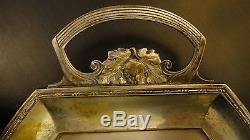 Antique Art Nouveau Wmf Wine Huge Two Handles Serving Tray Silver Plated Brass