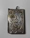 Antique Art Nouveau silver-plated metal dance card with floral motifs