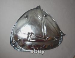 Antique Art Noveau Wmf German Silverplated Sailing Boat Card Tray