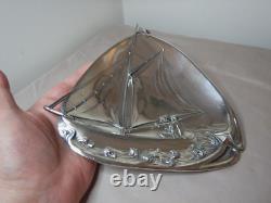 Antique Art Noveau Wmf German Silverplated Sailing Boat Card Tray