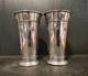 Antique Arts And Crafts Silver Plated Beakers Pair Charlie's Special Prize 7