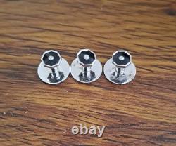 Antique Austin Reed Sterling Silver Rhodium Plated Shirt Studs in Original Box