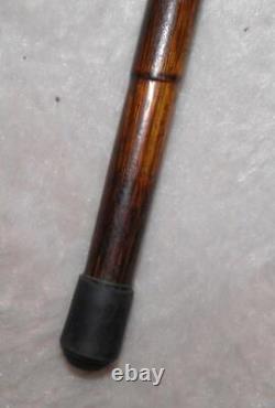 Antique Bamboo Walking Stick / Cane Fritz Handle Gold Plated Collar J. Howell