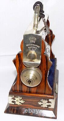 Antique Betjemann's Coromandel Miniature 2 Bottle Tantalus 19th C