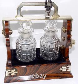 Antique Betjemann's Coromandel Miniature 2 Bottle Tantalus 19th C