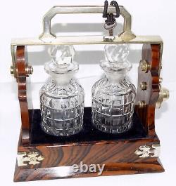 Antique Betjemann's Coromandel Miniature 2 Bottle Tantalus 19th C