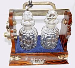 Antique Betjemann's Coromandel Miniature 2 Bottle Tantalus 19th C