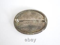 Antique Brooch Original Photo Picture Silver plated silver tone Oval 10,5 G/