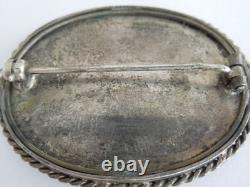 Antique Brooch Original Photo Picture Silver plated silver tone Oval 10,5 G/