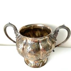 Antique C 1857 Elkington & Co Silver Plated Sugar Bowl Pattern 5888