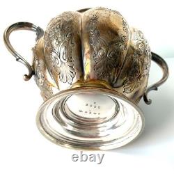 Antique C 1857 Elkington & Co Silver Plated Sugar Bowl Pattern 5888