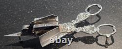 Antique Candle Snuffer With Wick Cutter, Ornate, Silver Plated