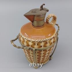 Antique Ceramic Whisky Decanter & Stand silver plated Victorian Circa 1888