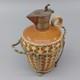 Antique Ceramic Whisky Decanter & Stand silver plated Victorian Circa 1888
