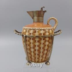 Antique Ceramic Whisky Decanter & Stand silver plated Victorian Circa 1888