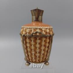 Antique Ceramic Whisky Decanter & Stand silver plated Victorian Circa 1888