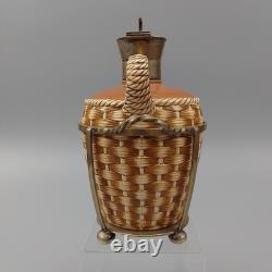 Antique Ceramic Whisky Decanter & Stand silver plated Victorian Circa 1888