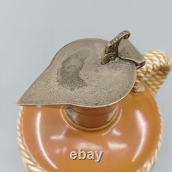 Antique Ceramic Whisky Decanter & Stand silver plated Victorian Circa 1888