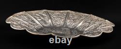 Antique Chinese Export Silver Tray Dragon Immortal Qing Dynasty 19th Century