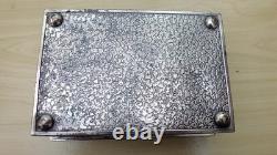 Antique Chinese Silver plated Exquisitely Detailed Tigers Cranes Box