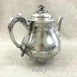 Antique Christofle Marly Teapot Silver Plated Gallia Original French Art Nouveau