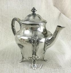Antique Christofle Silver Plated Teapot Gallia Original French Art Nouveau