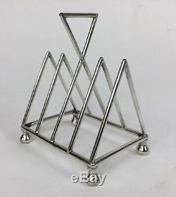 Antique Christopher Dresser silver plate toast rack, aesthetic movement