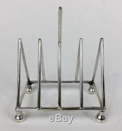 Antique Christopher Dresser silver plate toast rack, aesthetic movement