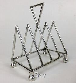 Antique Christopher Dresser silver plate toast rack, aesthetic movement