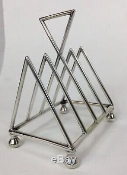 Antique Christopher Dresser silver plate toast rack, aesthetic movement