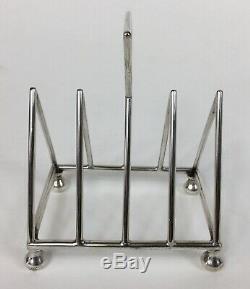 Antique Christopher Dresser silver plate toast rack, aesthetic movement