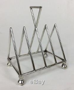 Antique Christopher Dresser silver plate toast rack, aesthetic movement