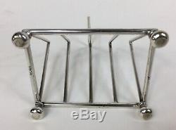 Antique Christopher Dresser silver plate toast rack, aesthetic movement