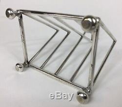 Antique Christopher Dresser silver plate toast rack, aesthetic movement