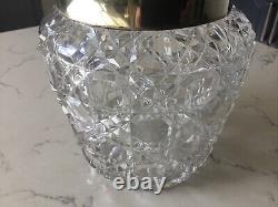 Antique Cut Glass & Silver Plated Biscuit Barrel / Ice Bucket, Circa 1910